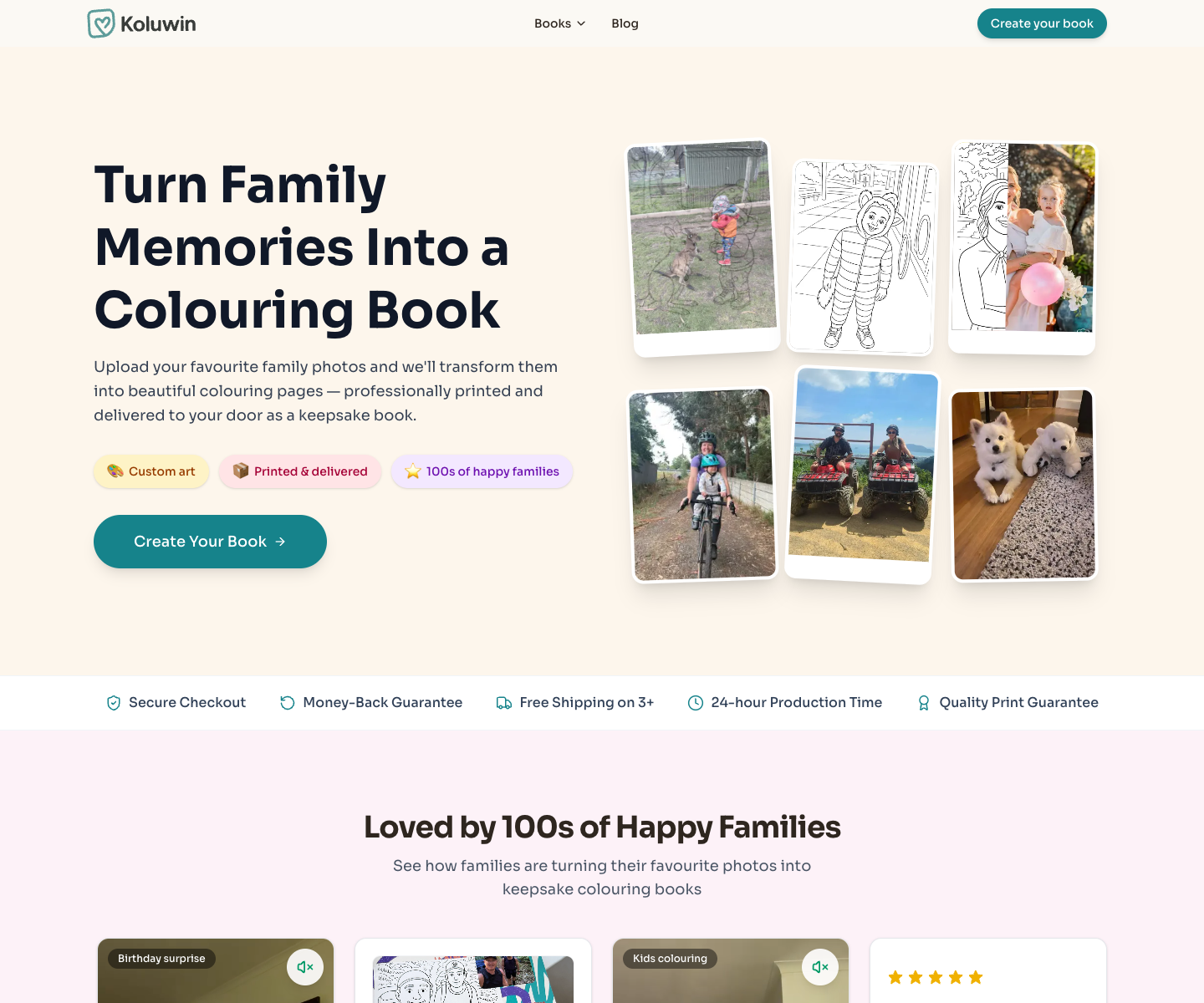 Koluwin landing page screenshot
