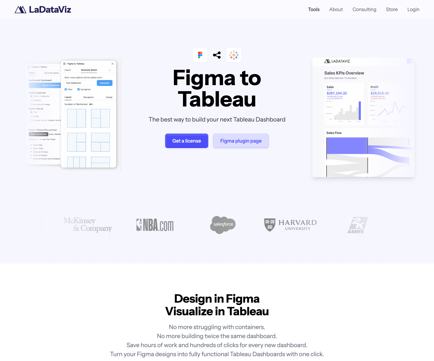 LaDataViz landing page screenshot