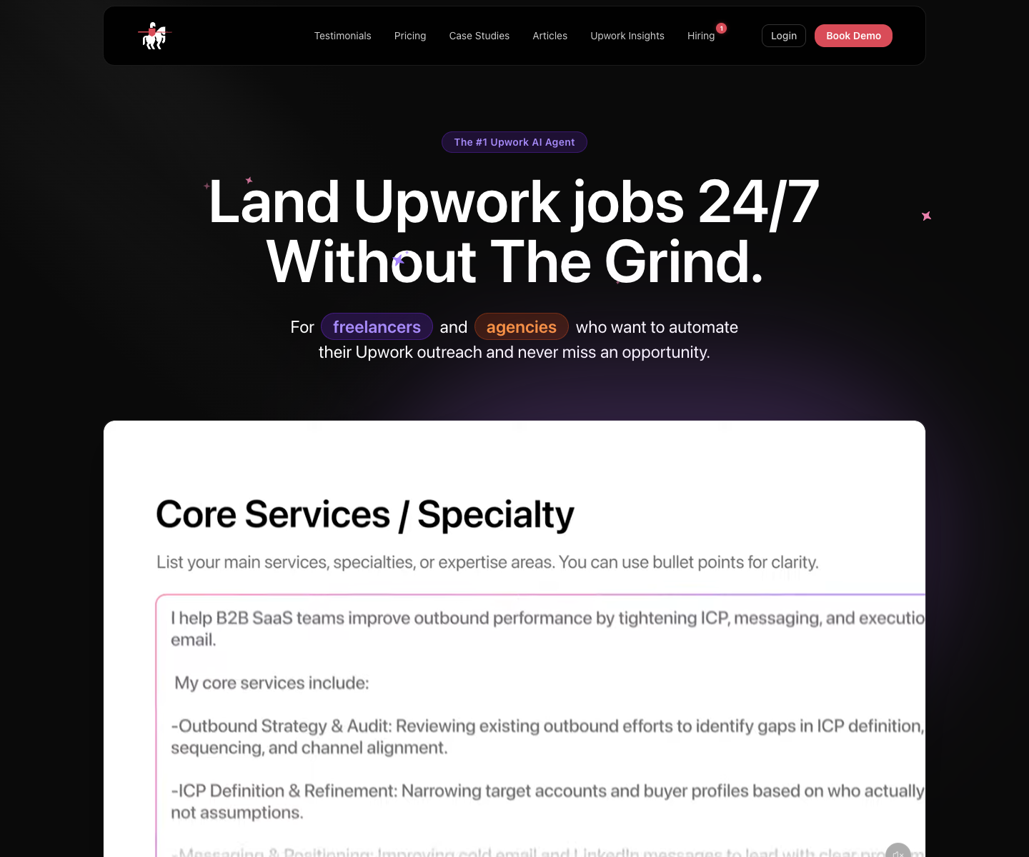 Lancer.app landing page screenshot