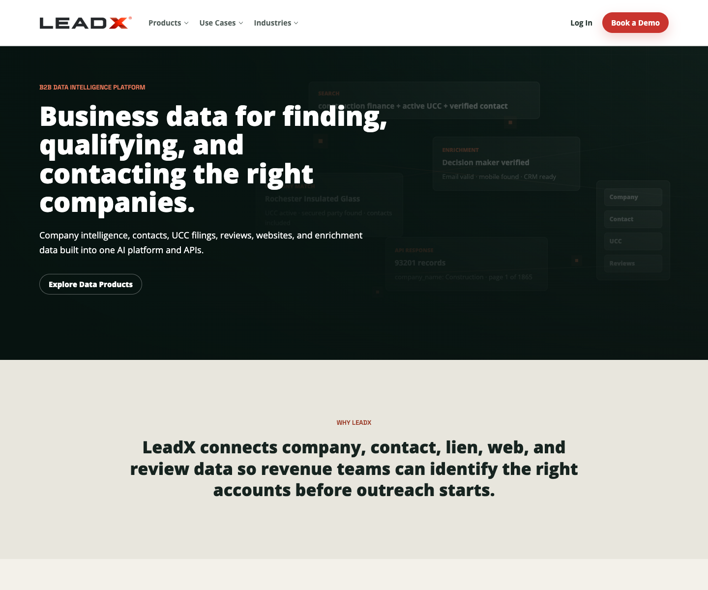 LeadX landing page screenshot