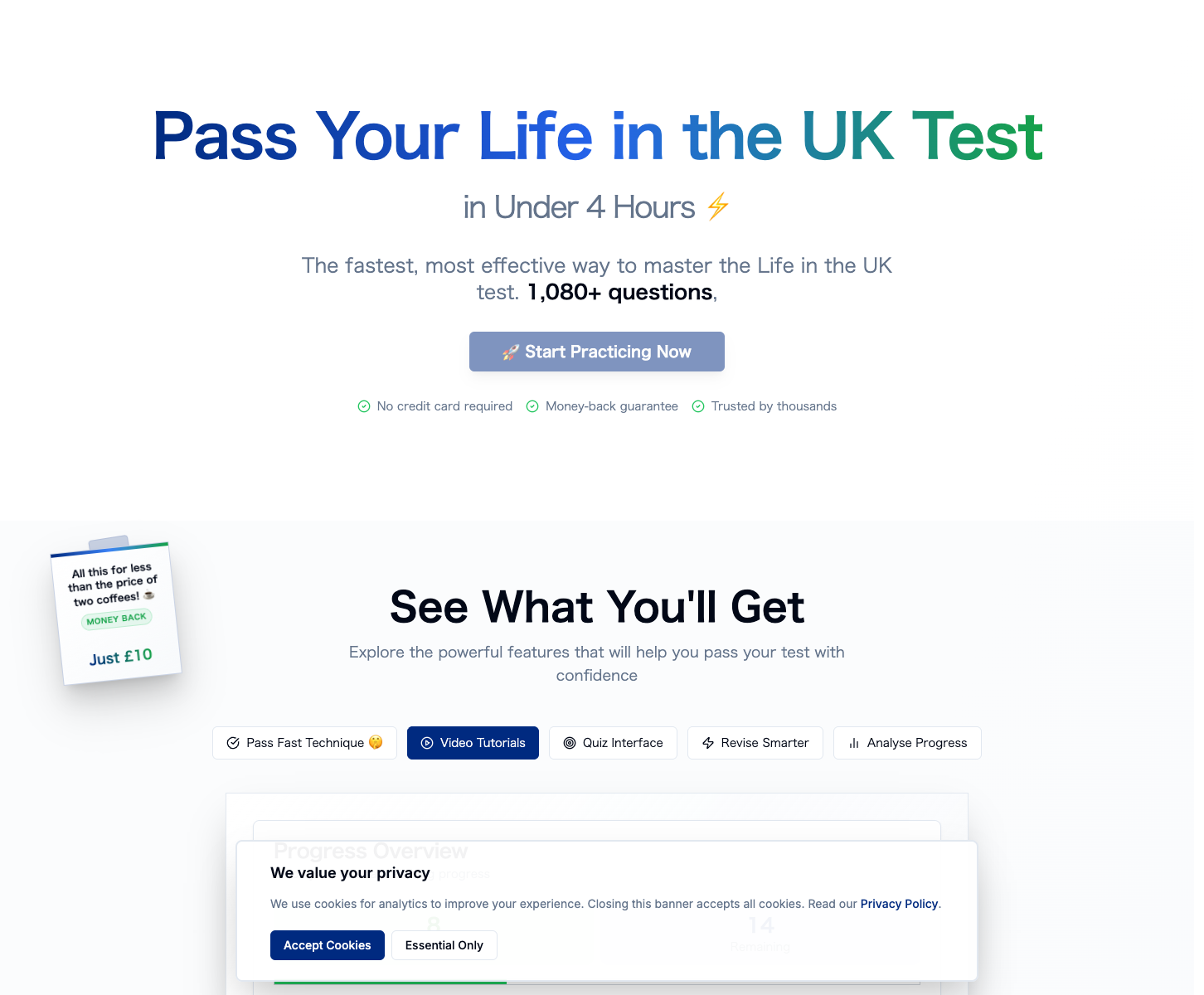Life in the UK Pass Plus landing page screenshot