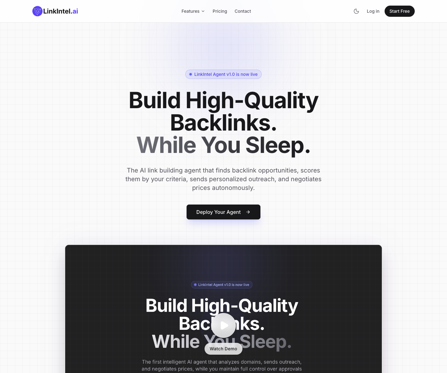 LinkIntel.ai landing page screenshot