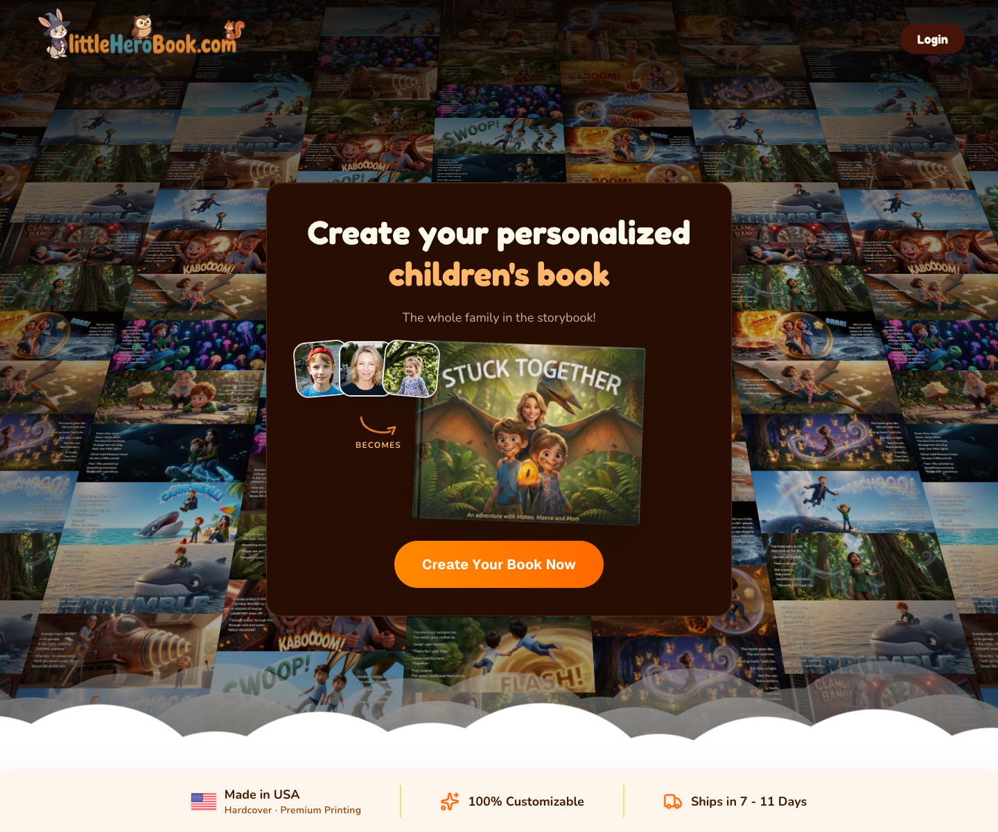 little hero book landing page screenshot