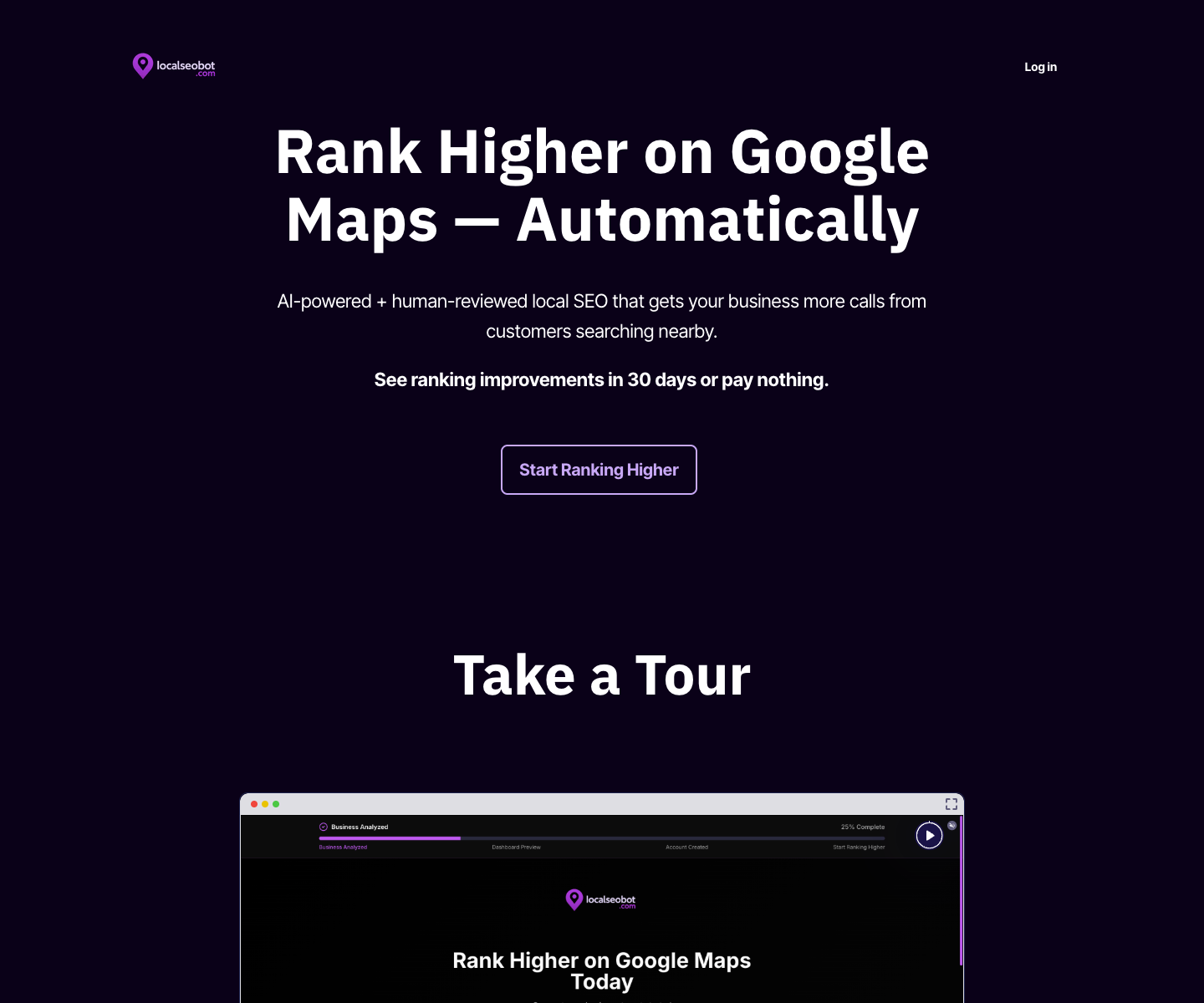 Local SEO Bot landing page screenshot