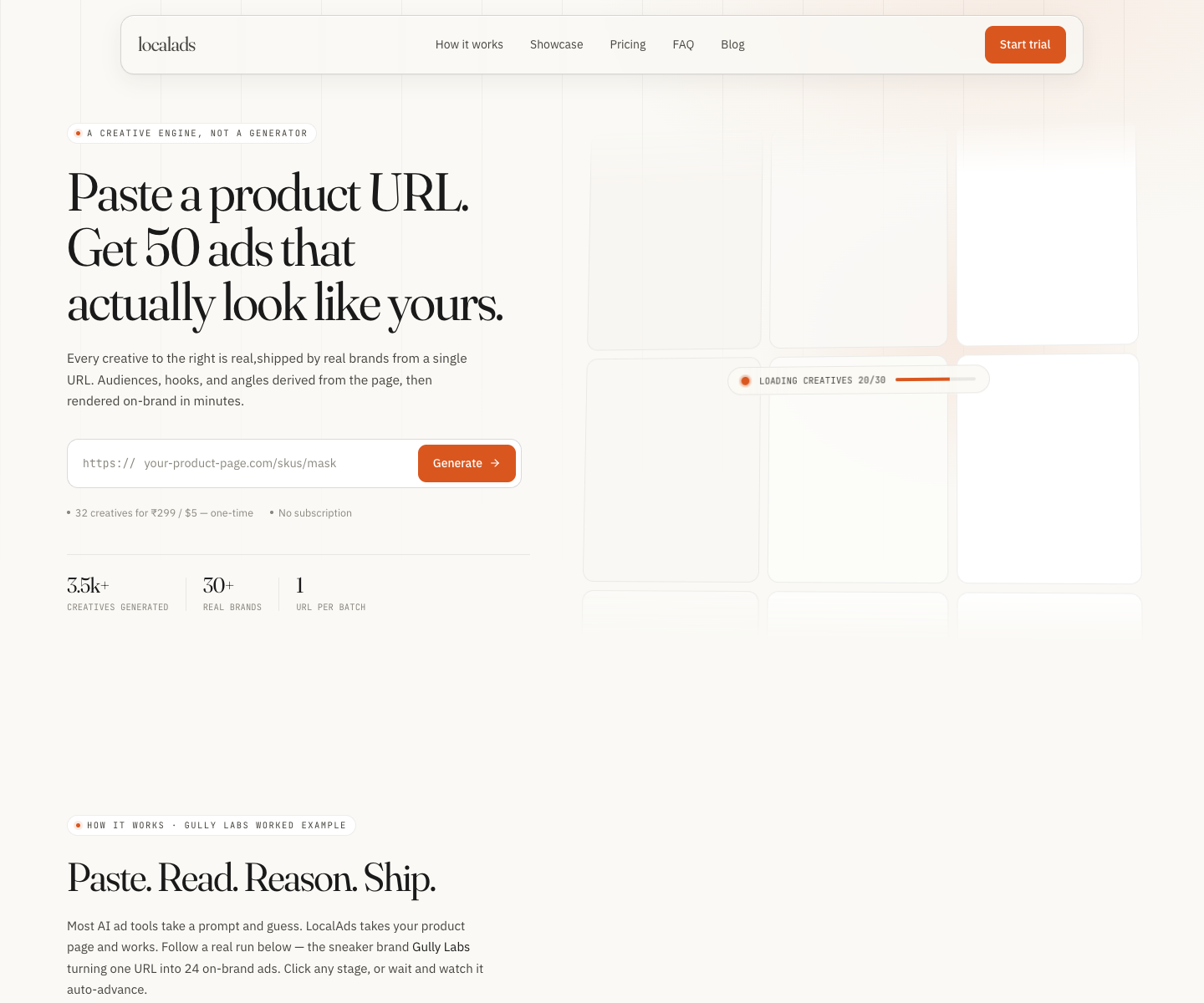localads landing page screenshot