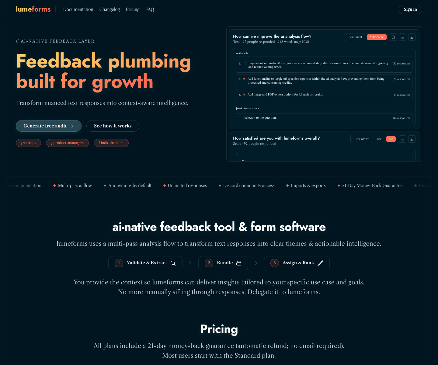 lumeforms, LLC landing page screenshot