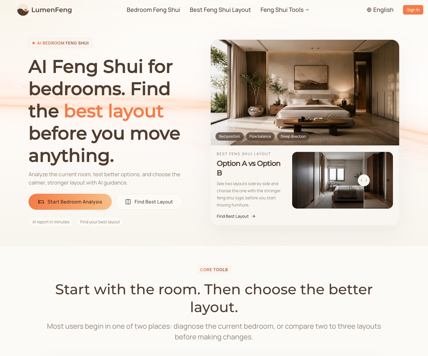Lumenfeng landing page screenshot