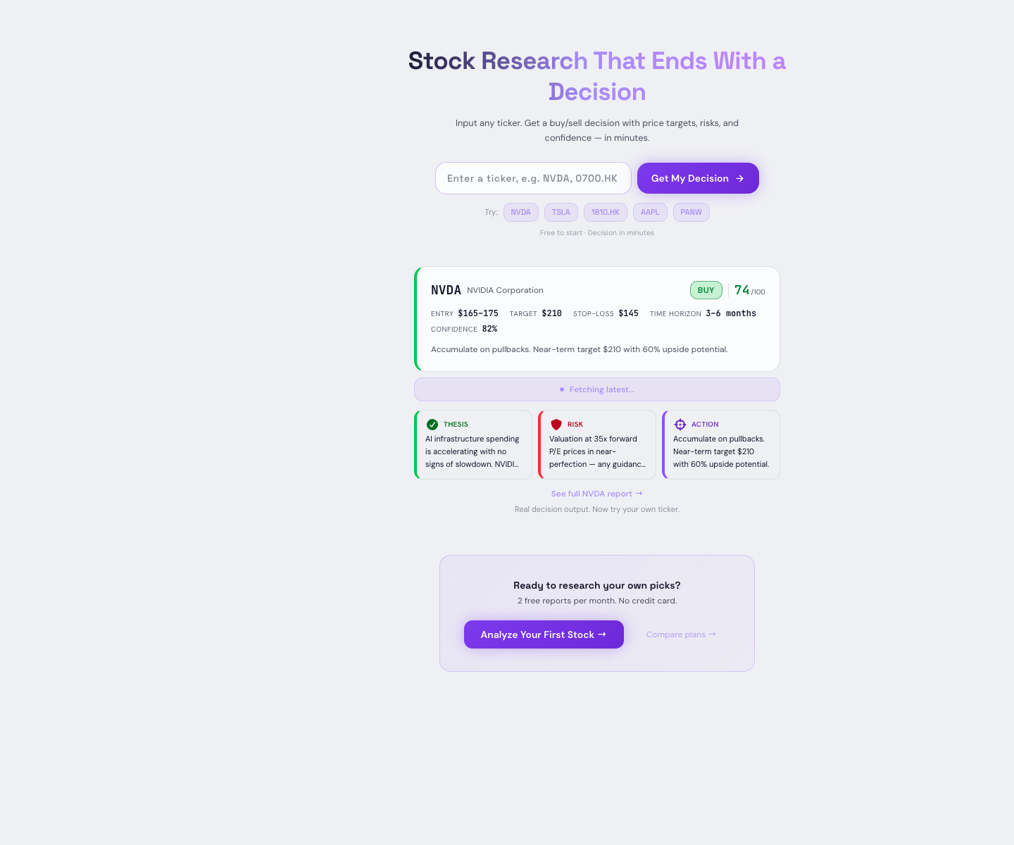 Mad Dog Alpha AI landing page screenshot