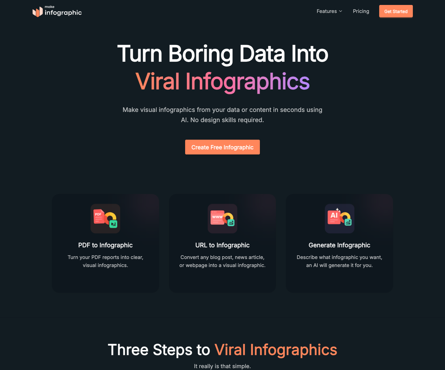 makeinfographic.app landing page screenshot
