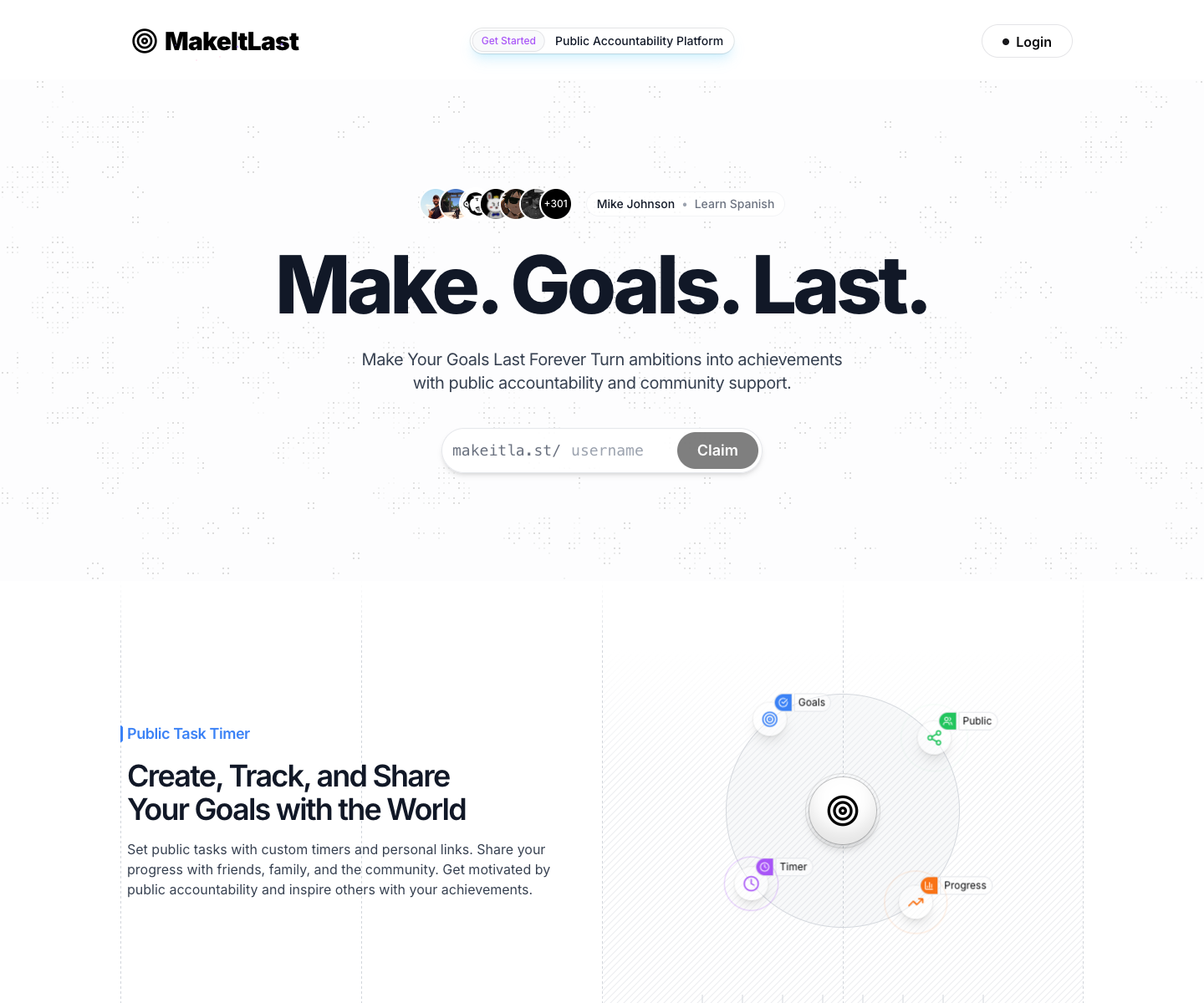 MakeItLast landing page screenshot