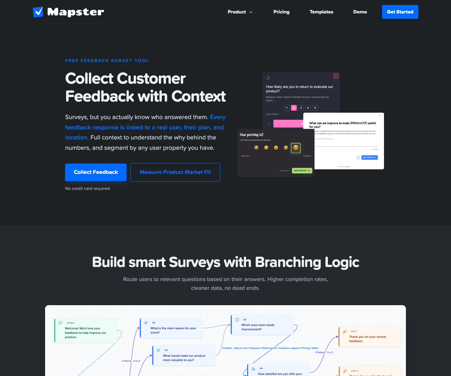 Mapster landing page screenshot