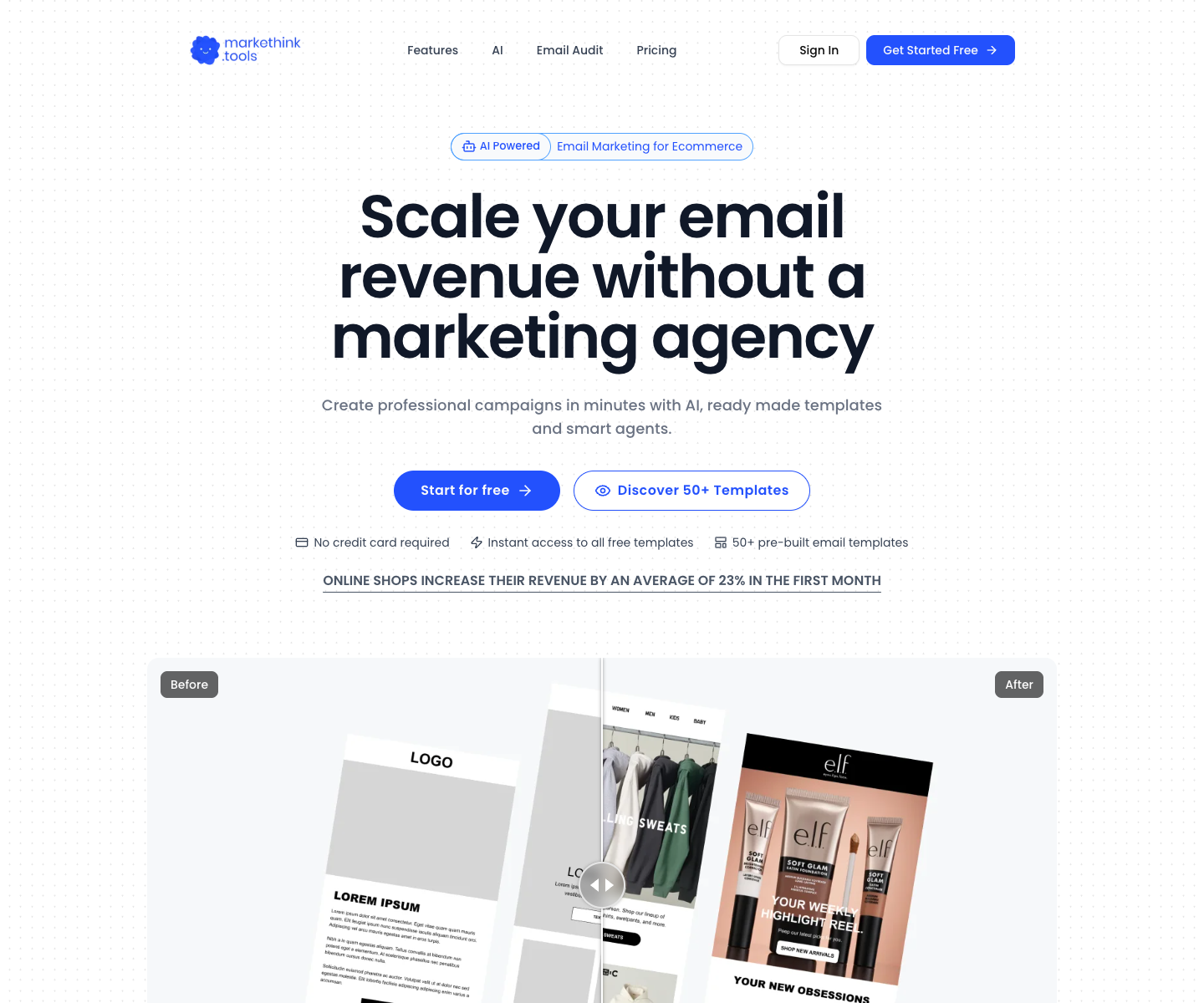 markethink.tools landing page screenshot