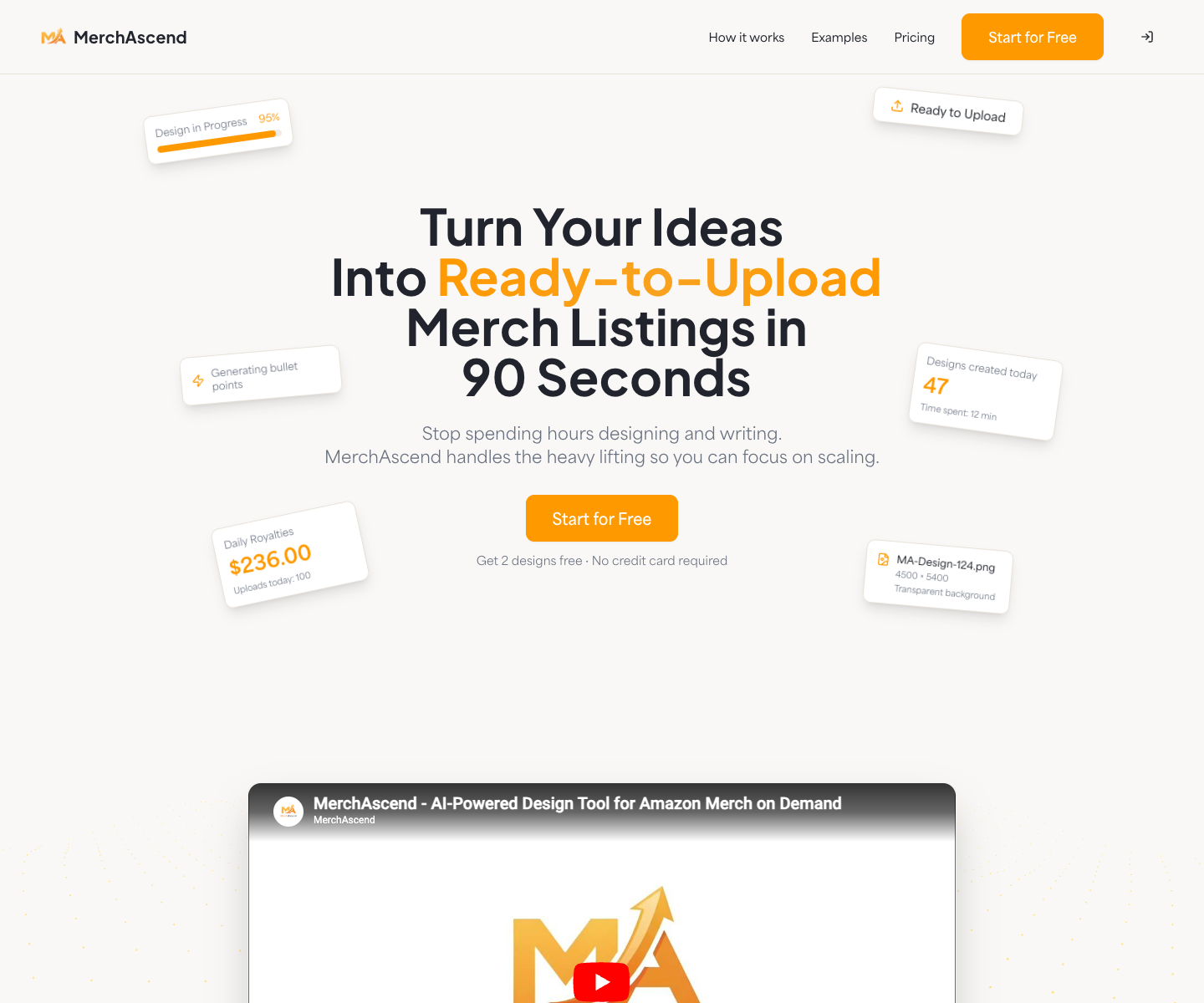MerchAscend landing page screenshot