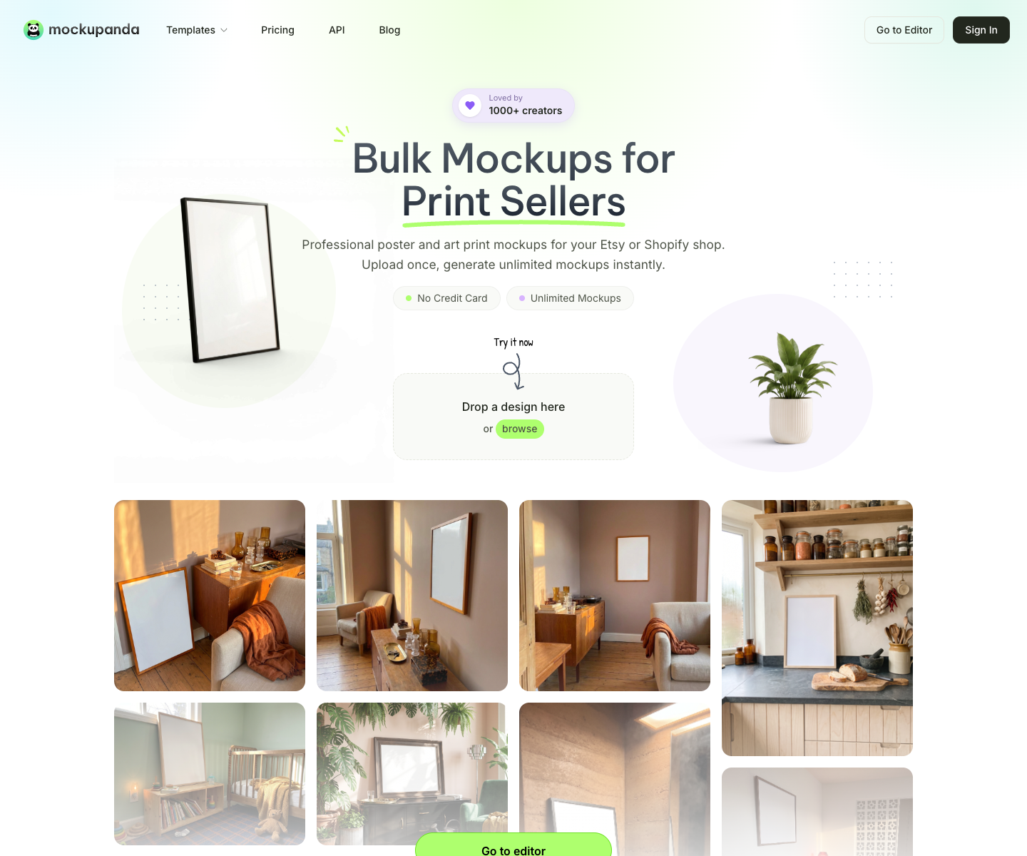 Mockupanda landing page screenshot