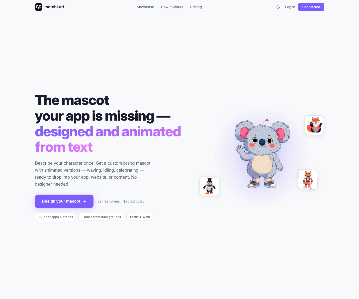 Motchi.art landing page screenshot