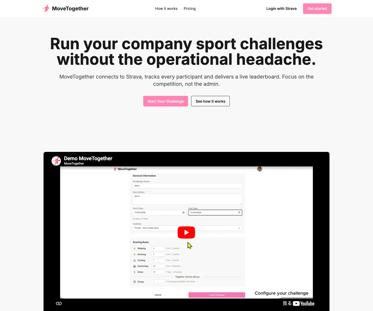 MoveTogether landing page screenshot