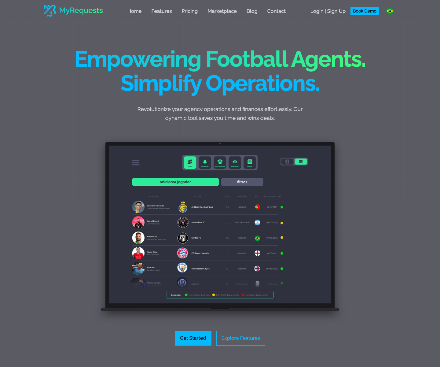 My Requests App landing page screenshot