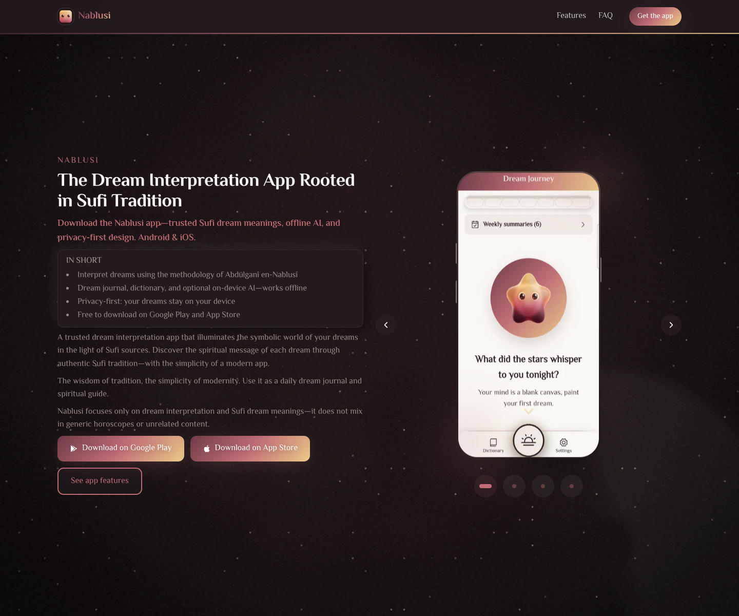 Nablusi landing page screenshot