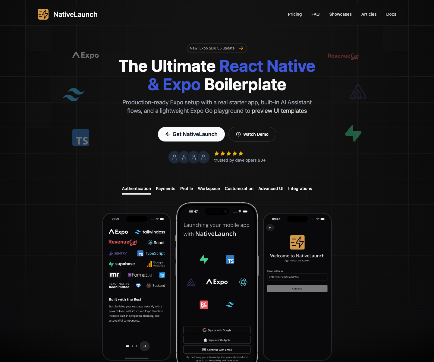 Nativelaunch landing page screenshot