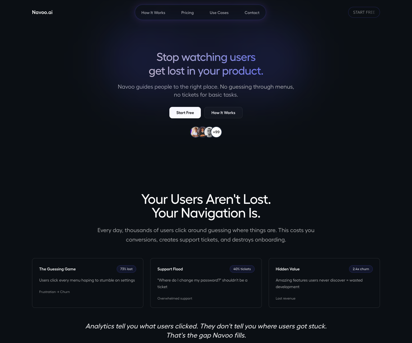 Navoo AI landing page screenshot
