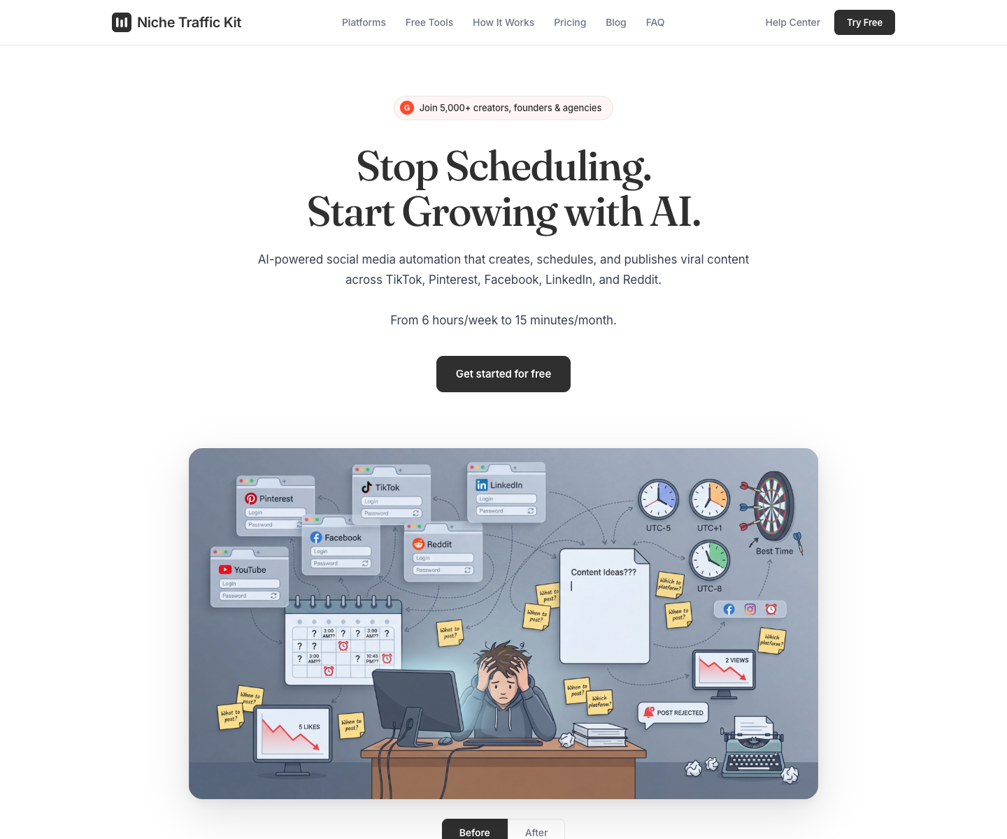 Niche Traffic Kit landing page screenshot