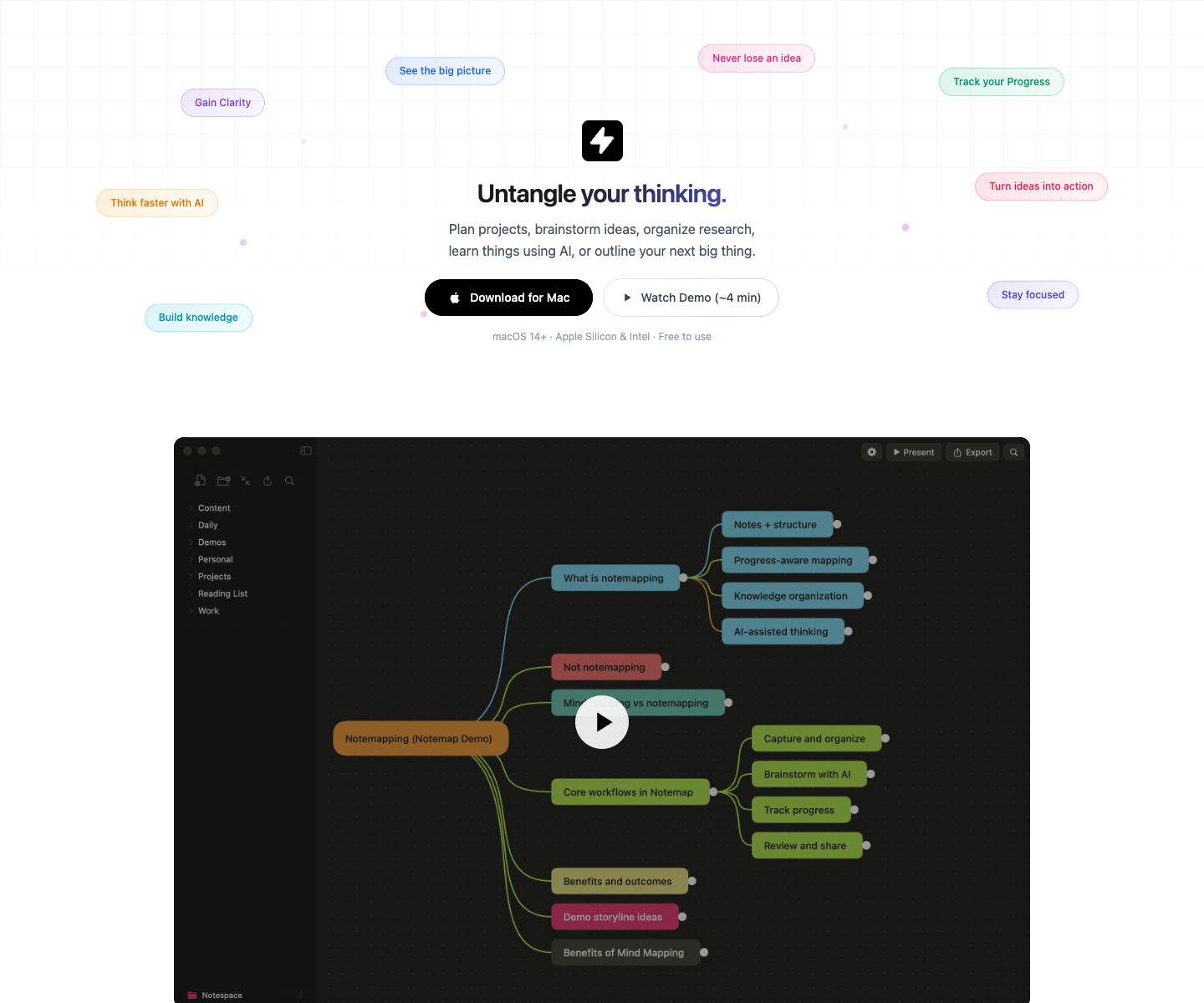 notemap landing page screenshot