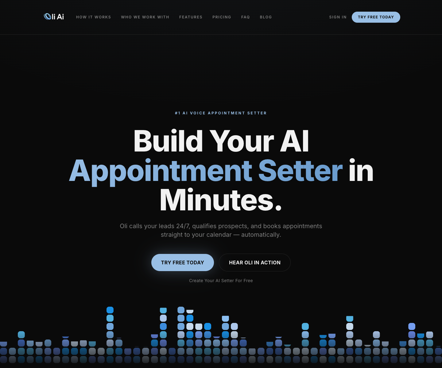 Oli Ai landing page screenshot