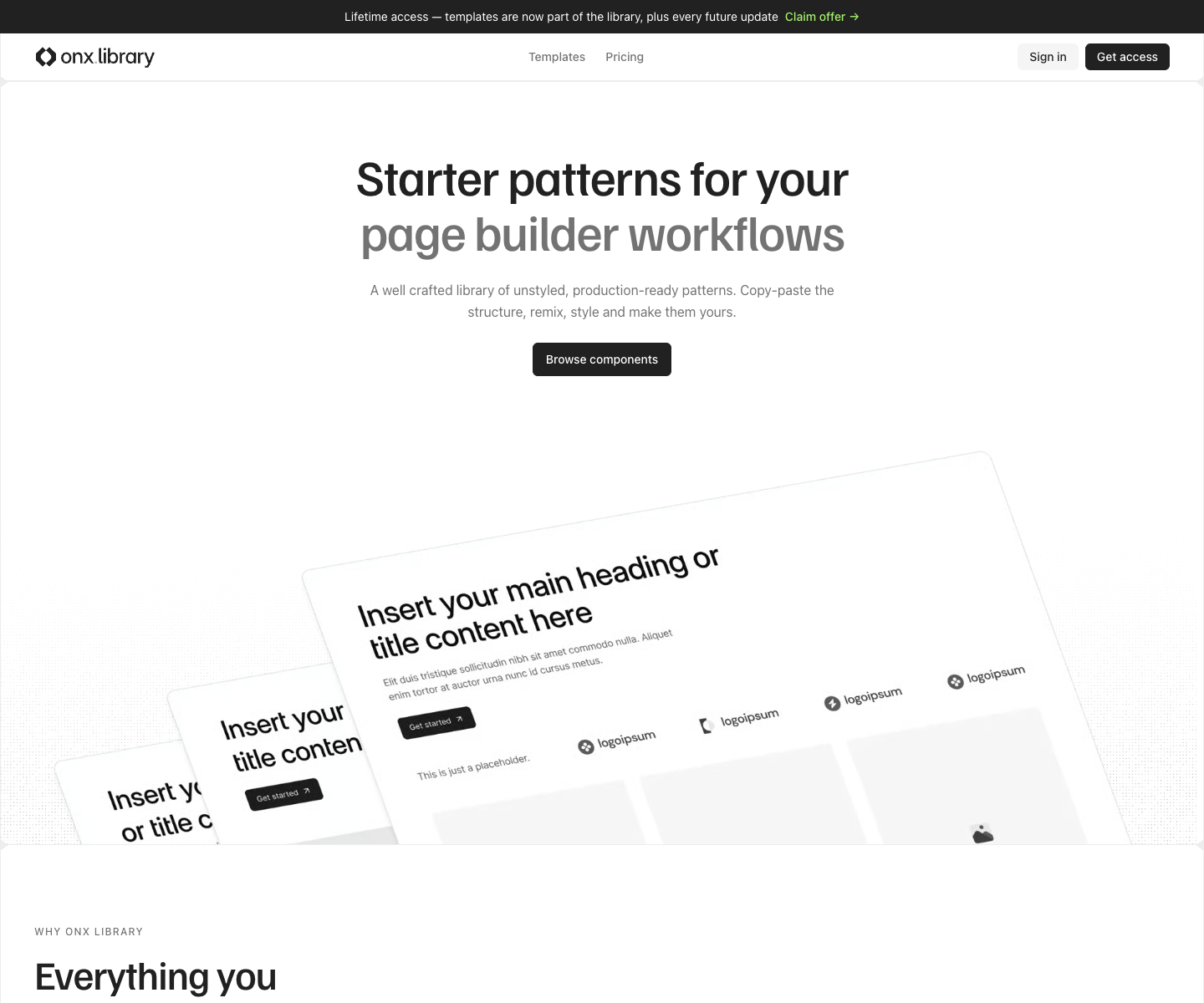 Onx Ventures landing page screenshot