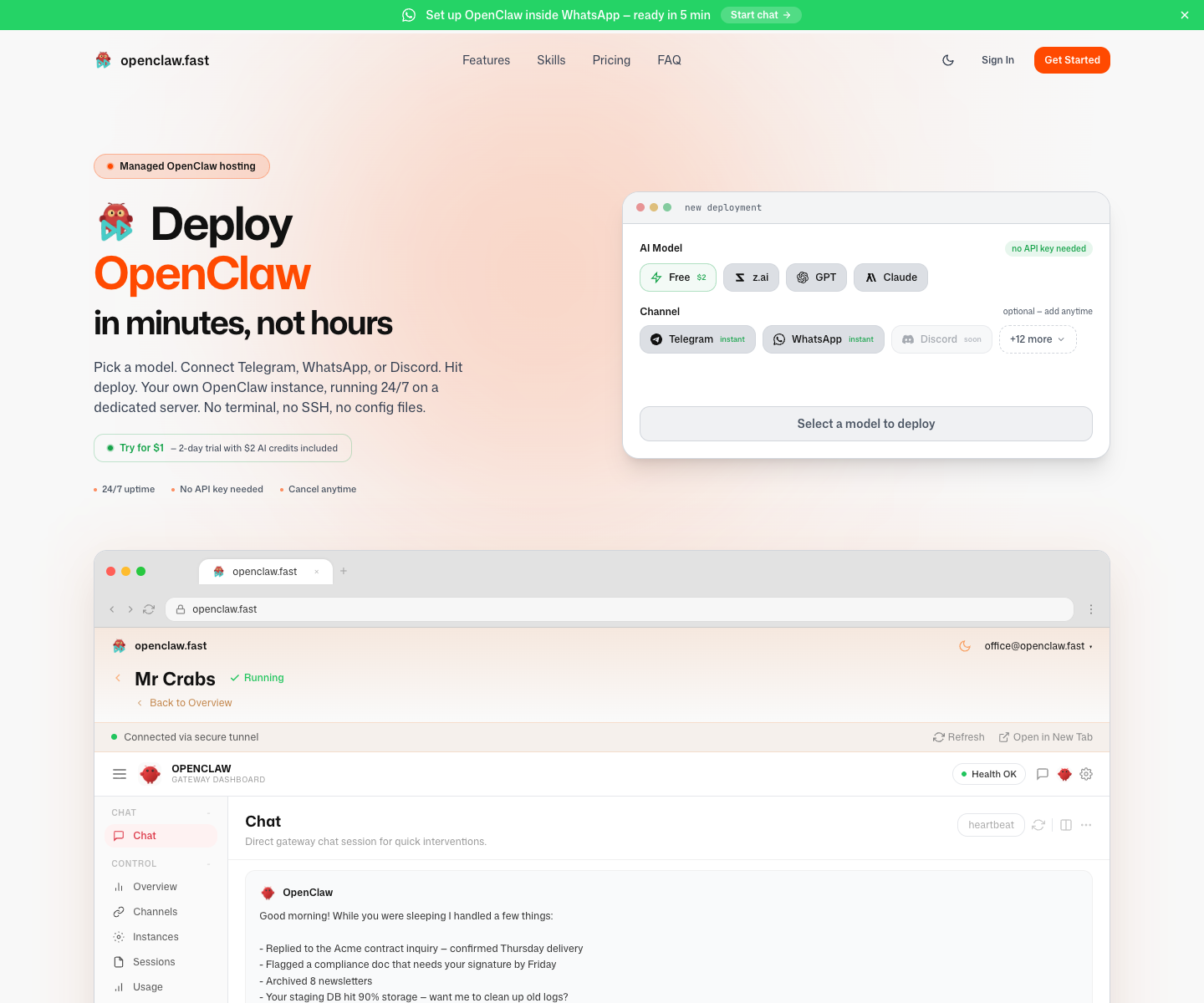Openclaw.fast landing page screenshot