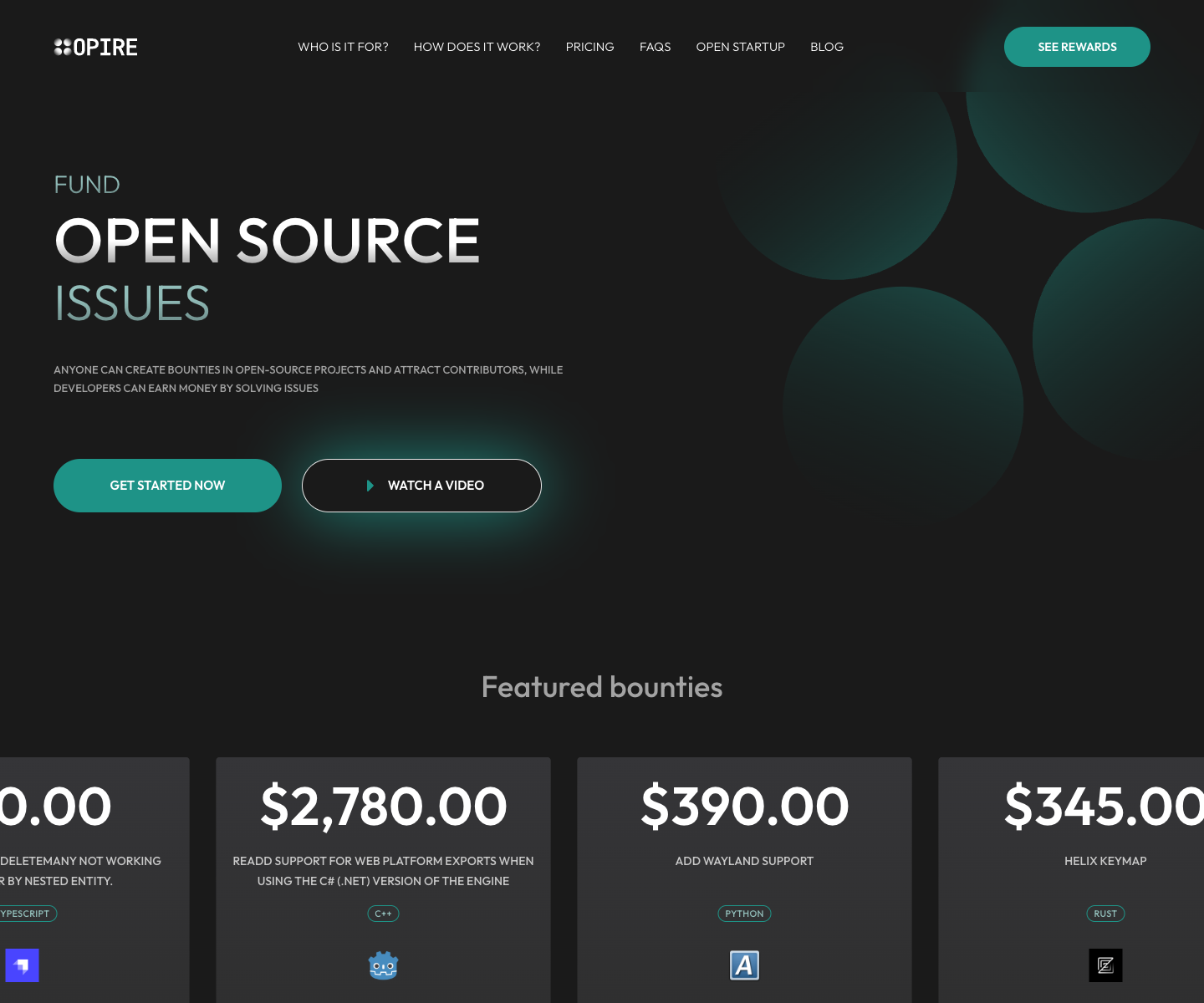 Opire, LLC landing page screenshot