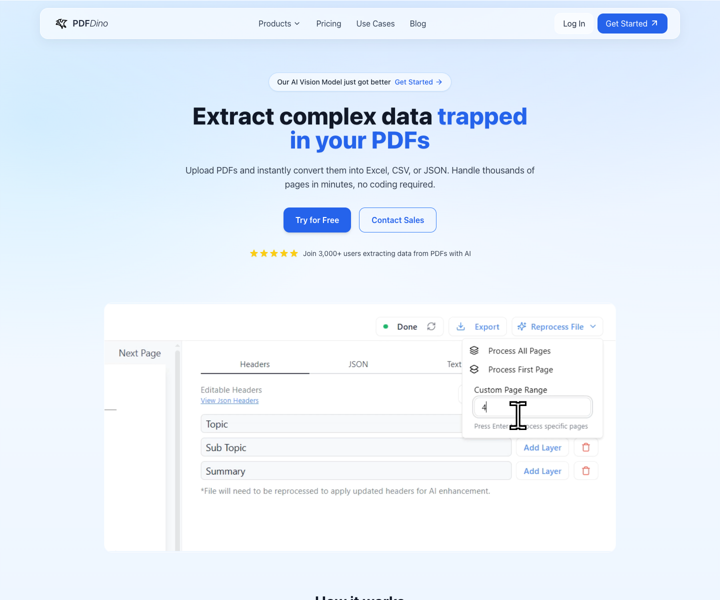 PDF Dino landing page screenshot
