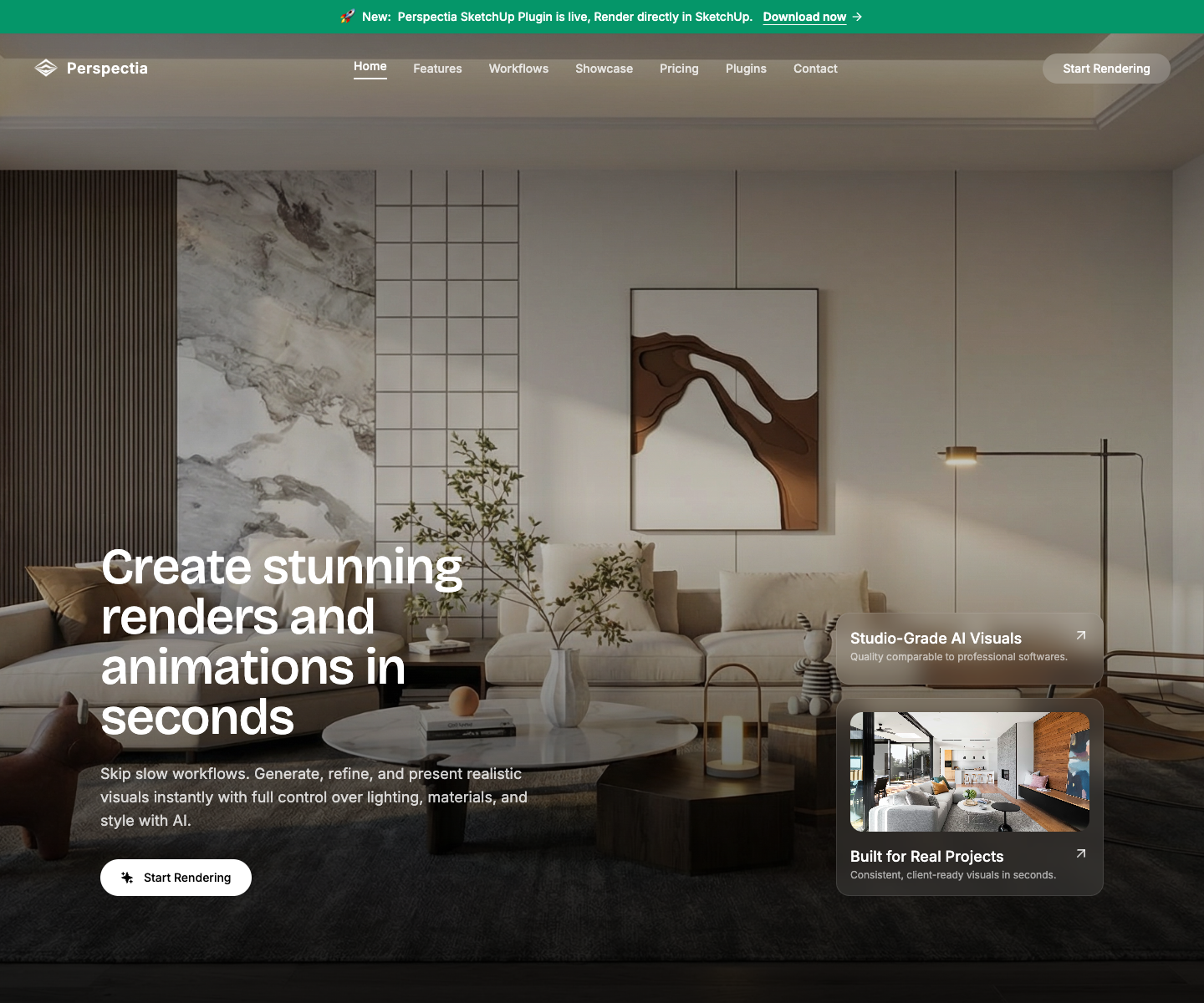 Perspectia landing page screenshot