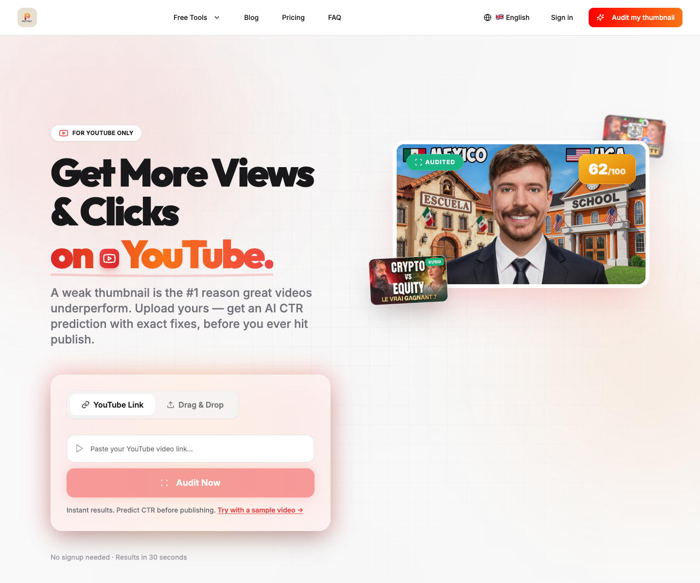 Pictiny landing page screenshot