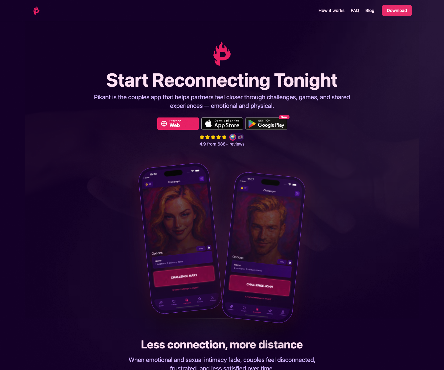 Pikant landing page screenshot