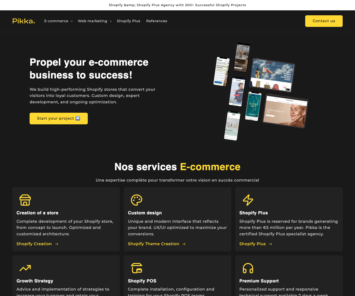 Pikka landing page screenshot