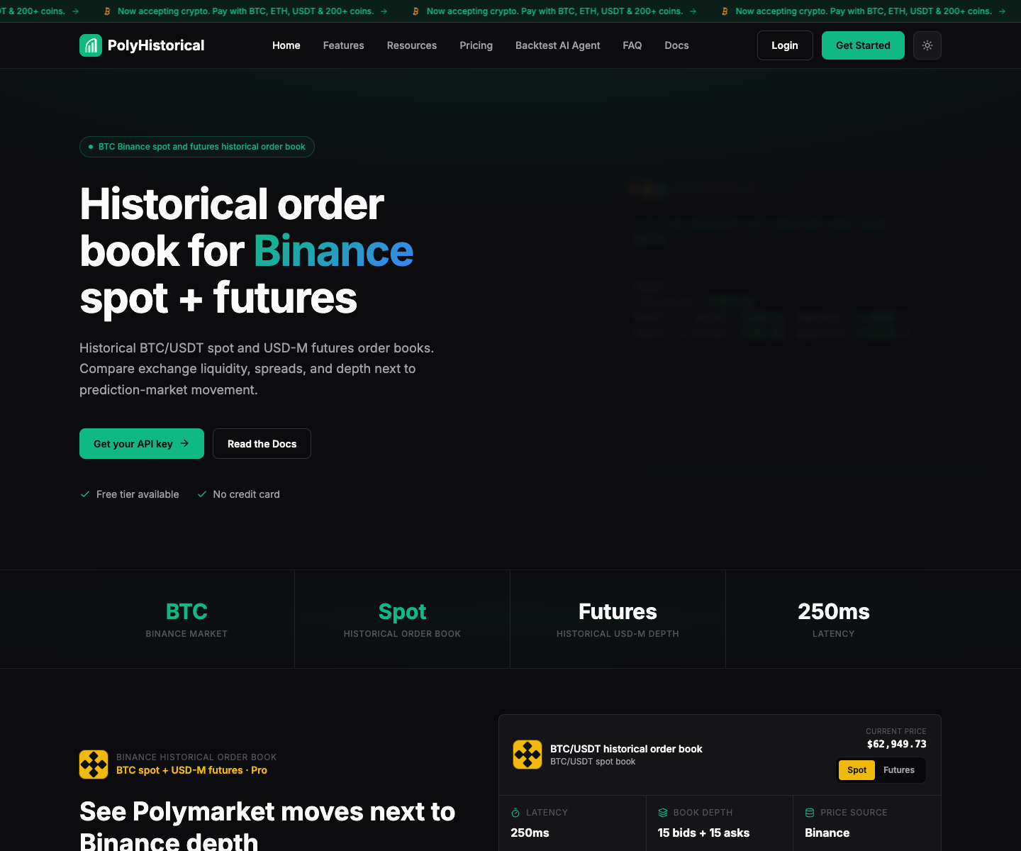 PolyHistorical landing page screenshot