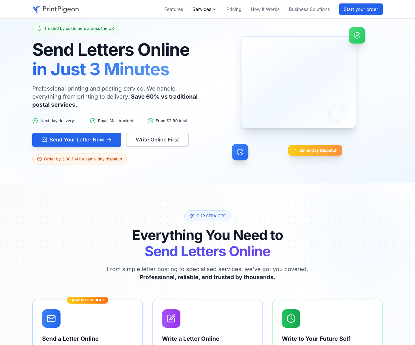 PrintPigeon Ltd landing page screenshot
