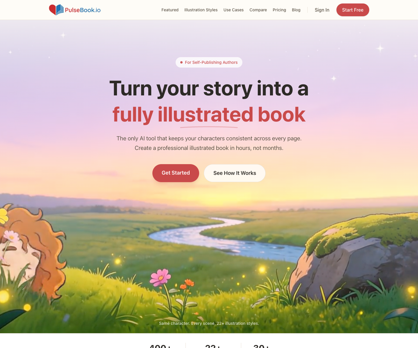 Pulsebook landing page screenshot