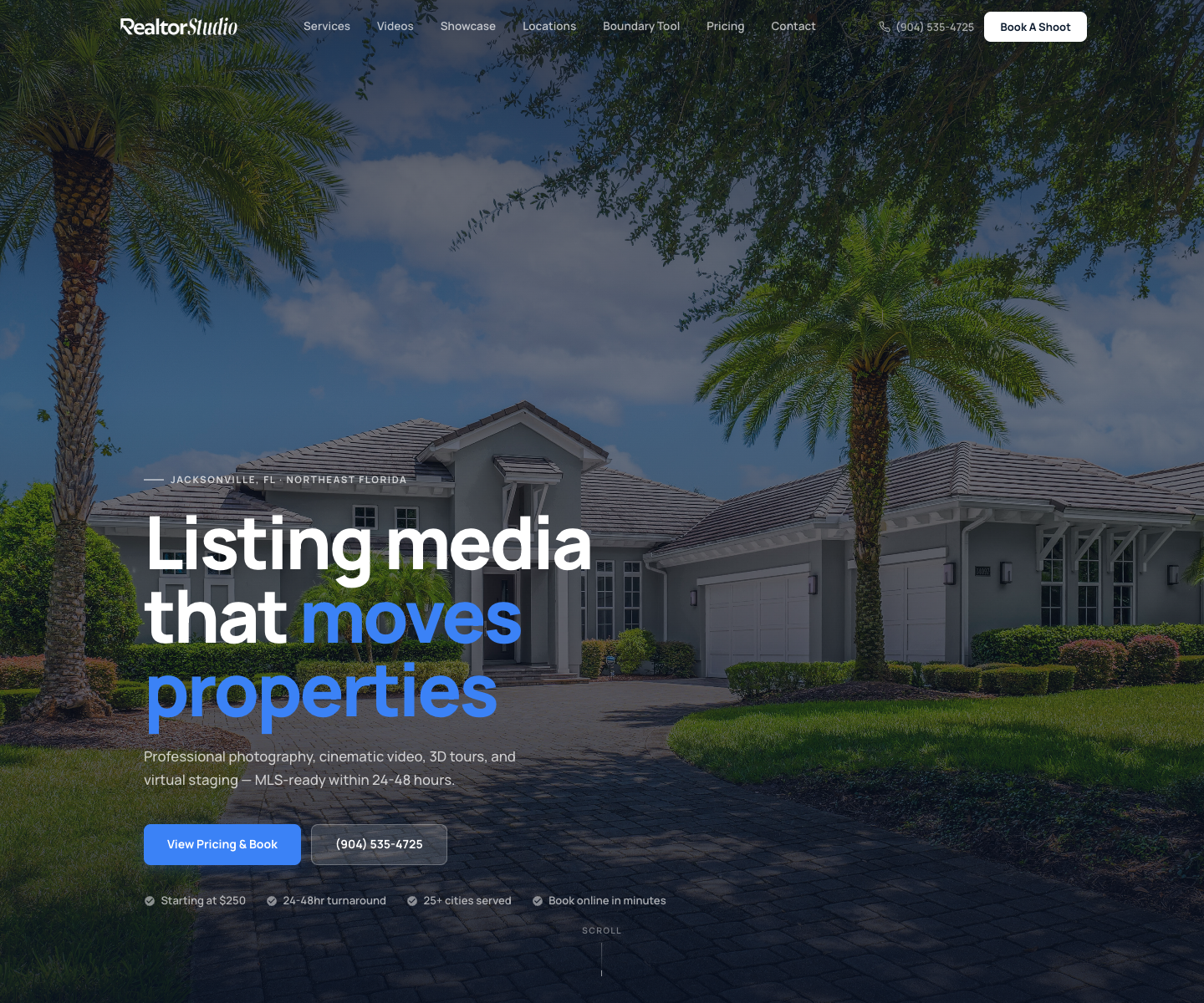 Realtor Studio landing page screenshot