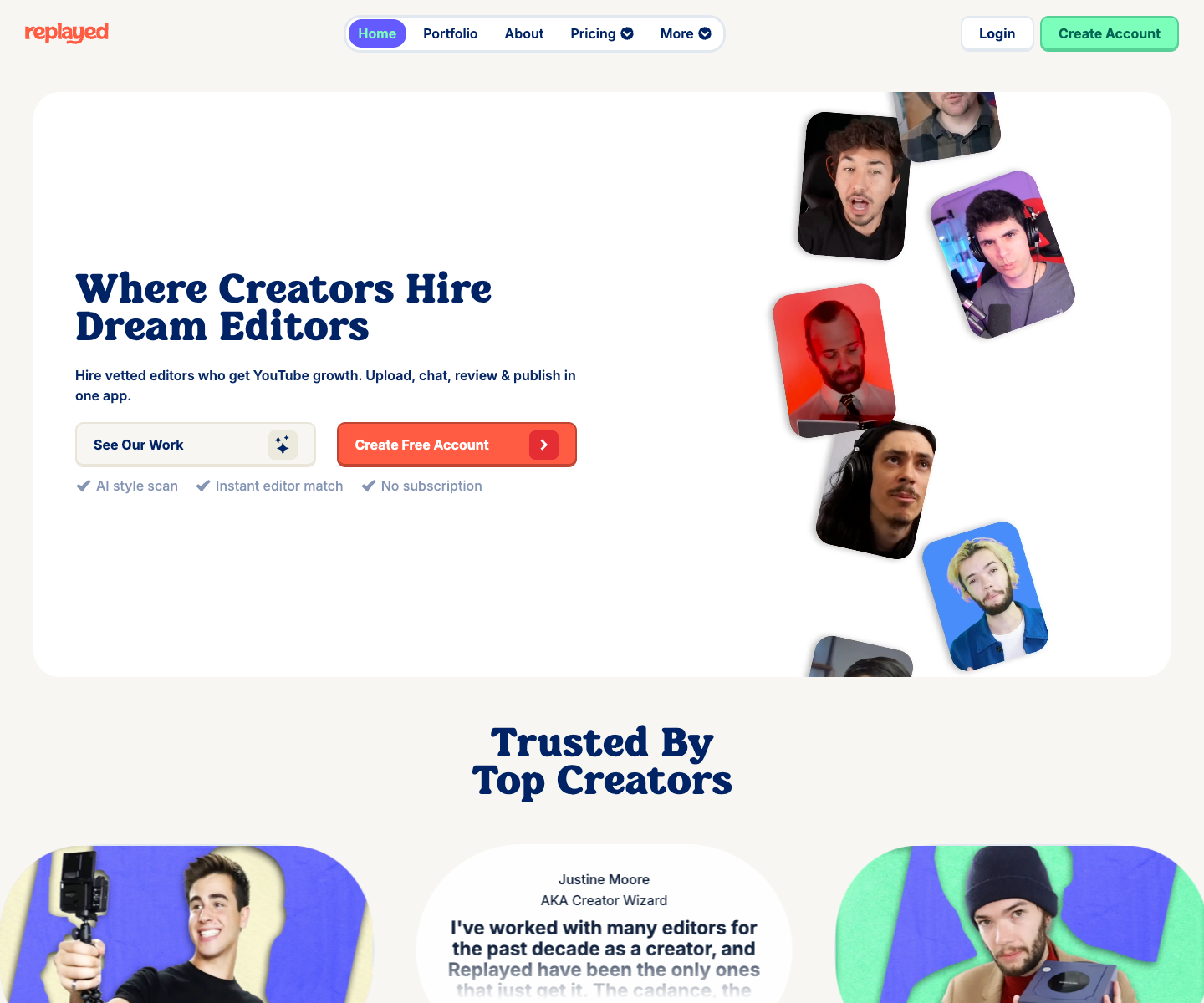 Replayed LTD landing page screenshot