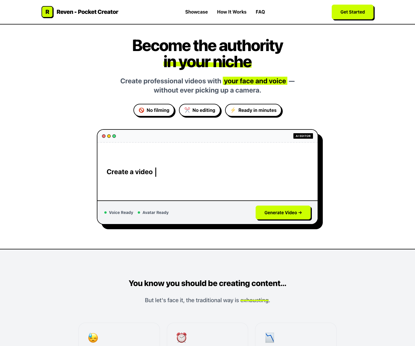 Reven landing page screenshot