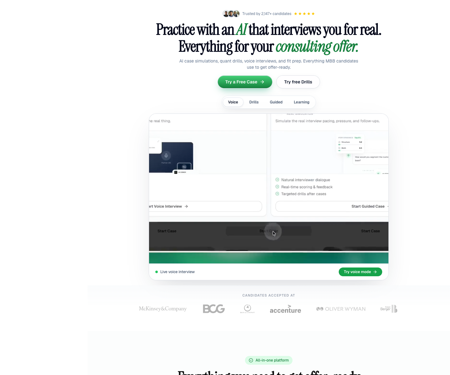 Road to offer landing page screenshot