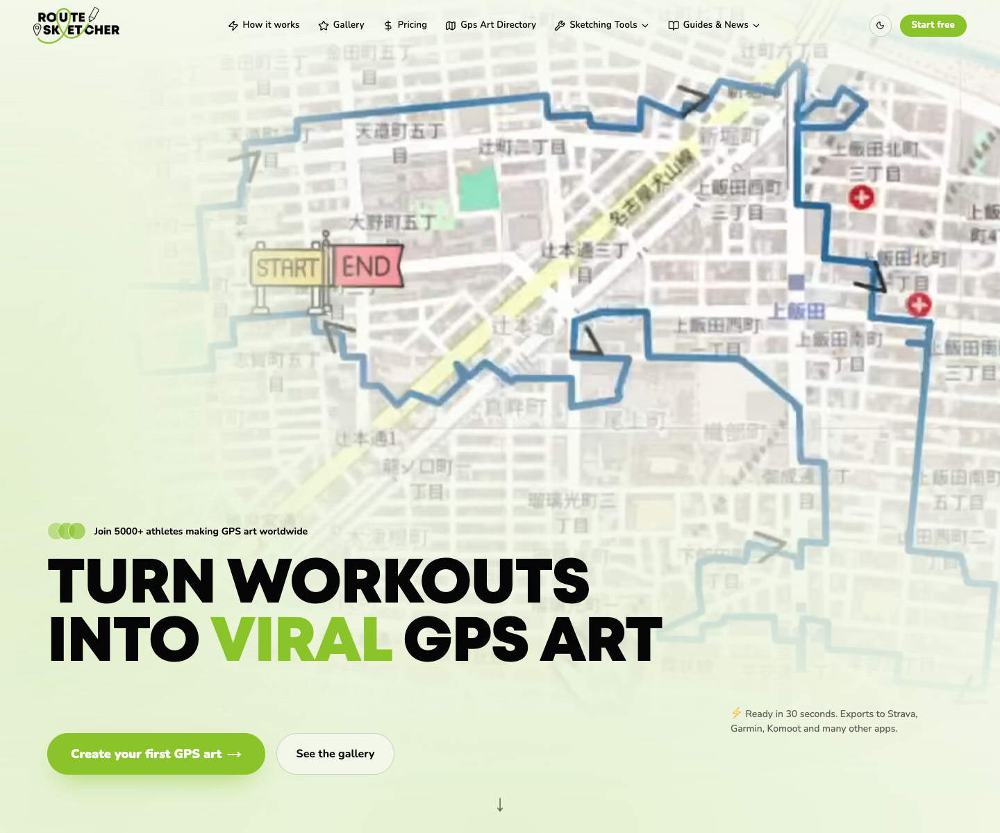 Route Sketcher landing page screenshot