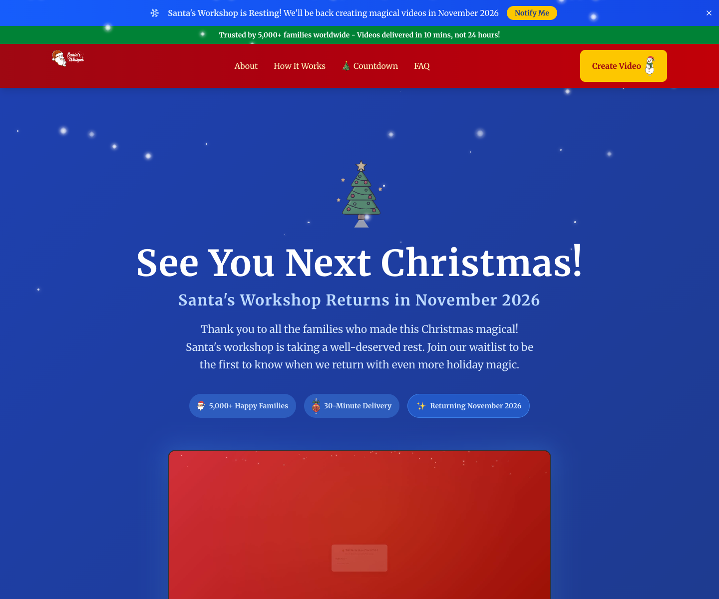 santaswhisper landing page screenshot