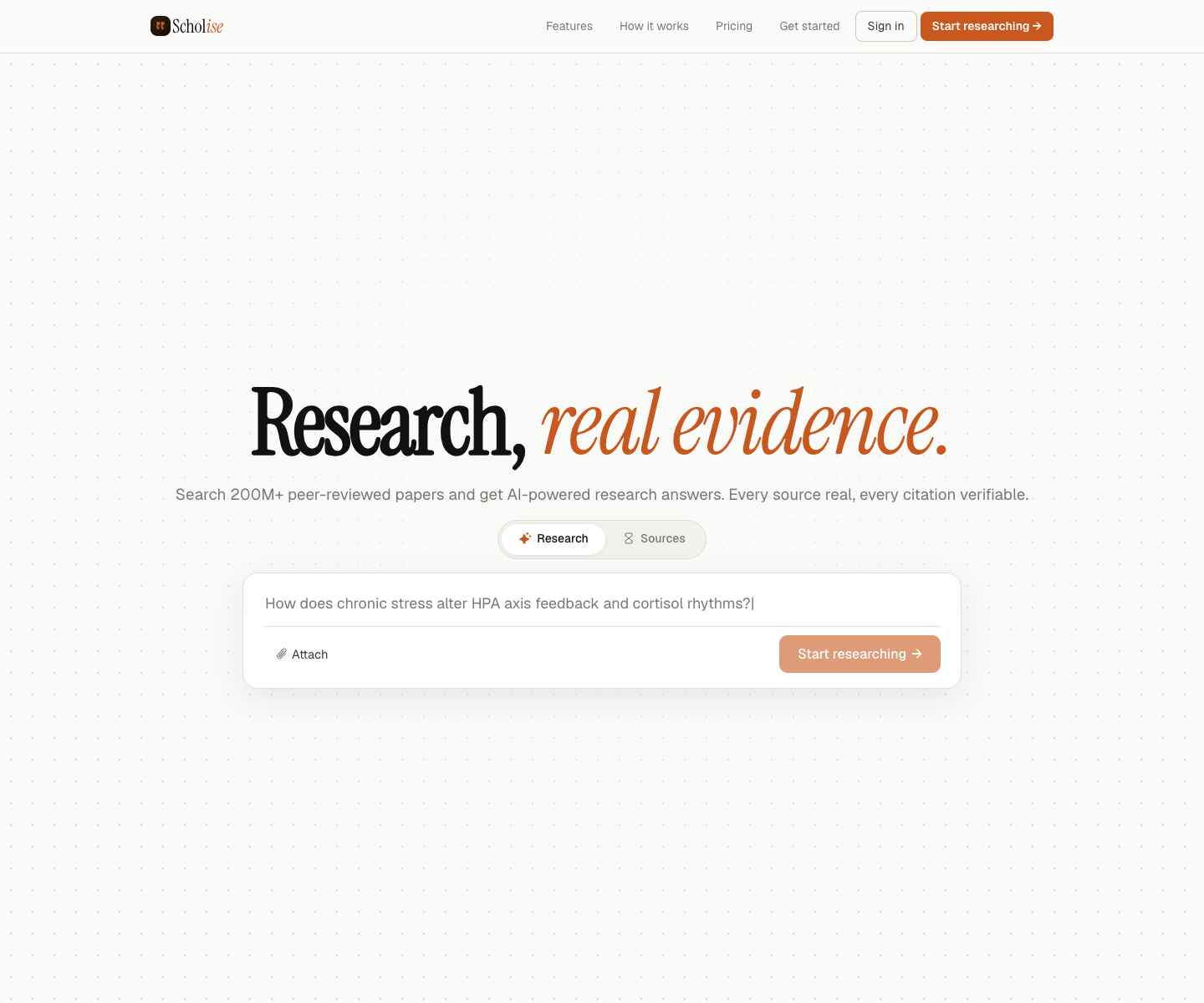 Scholise landing page screenshot