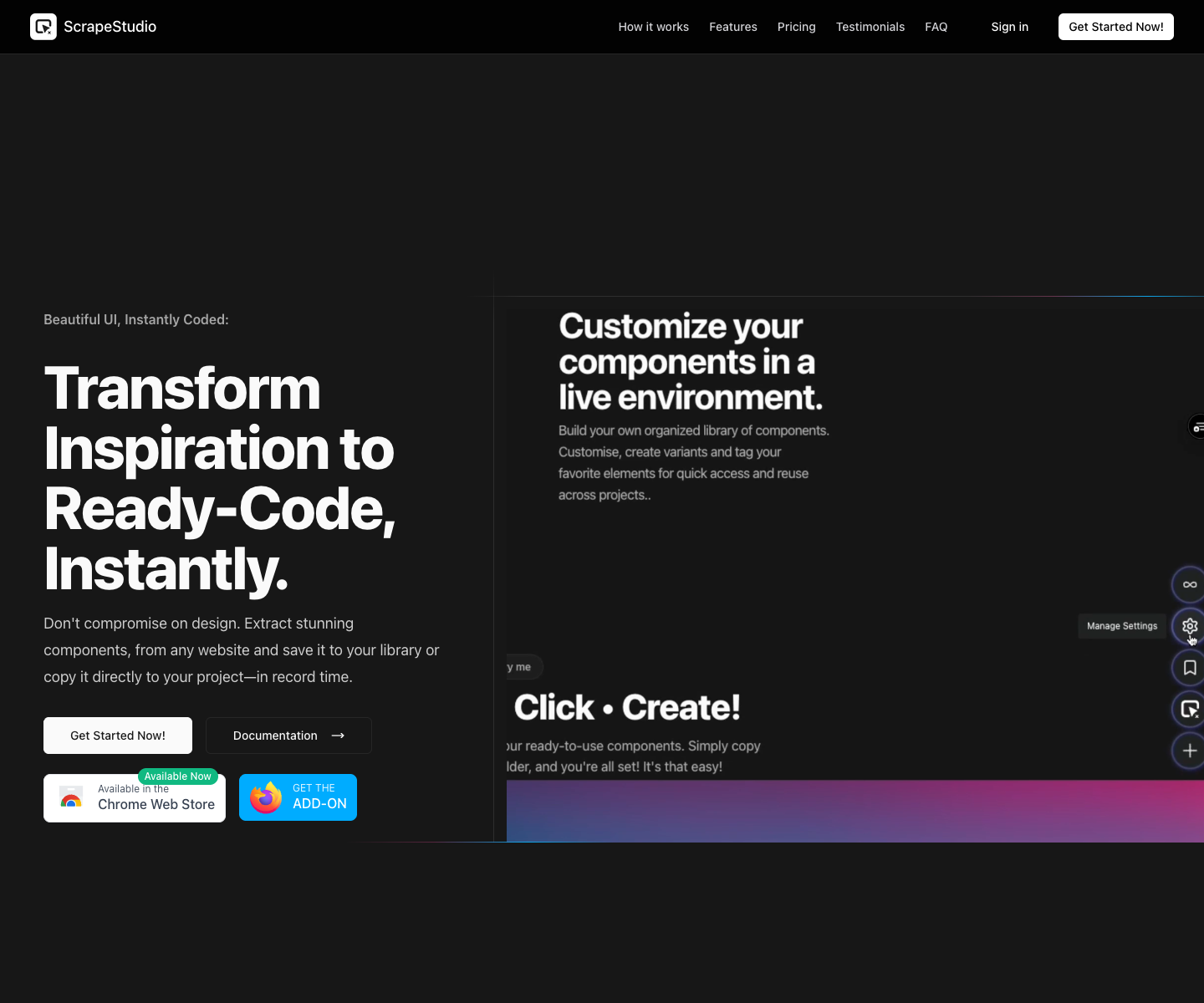 scrapestudio.co landing page screenshot