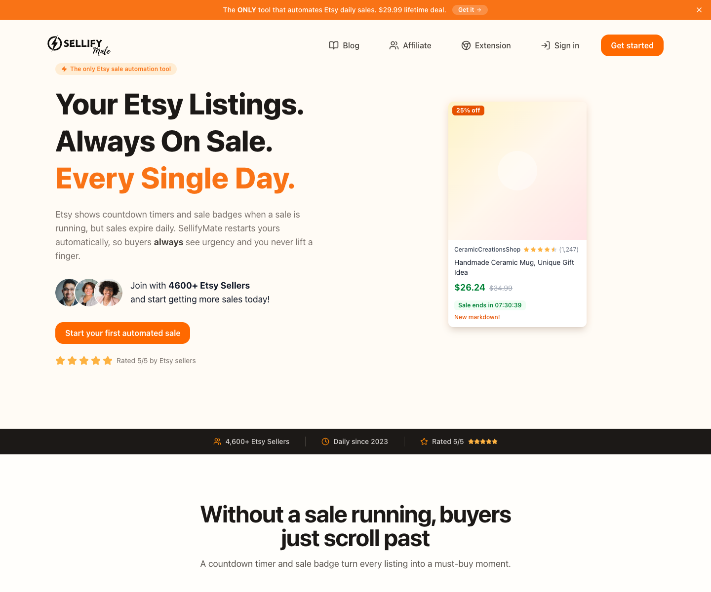 SellifyMate landing page screenshot