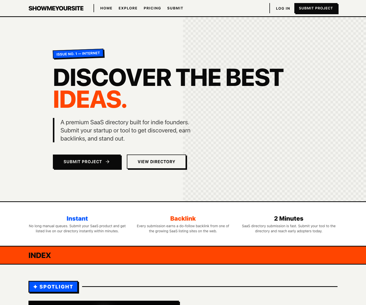 Shadow Labs landing page screenshot