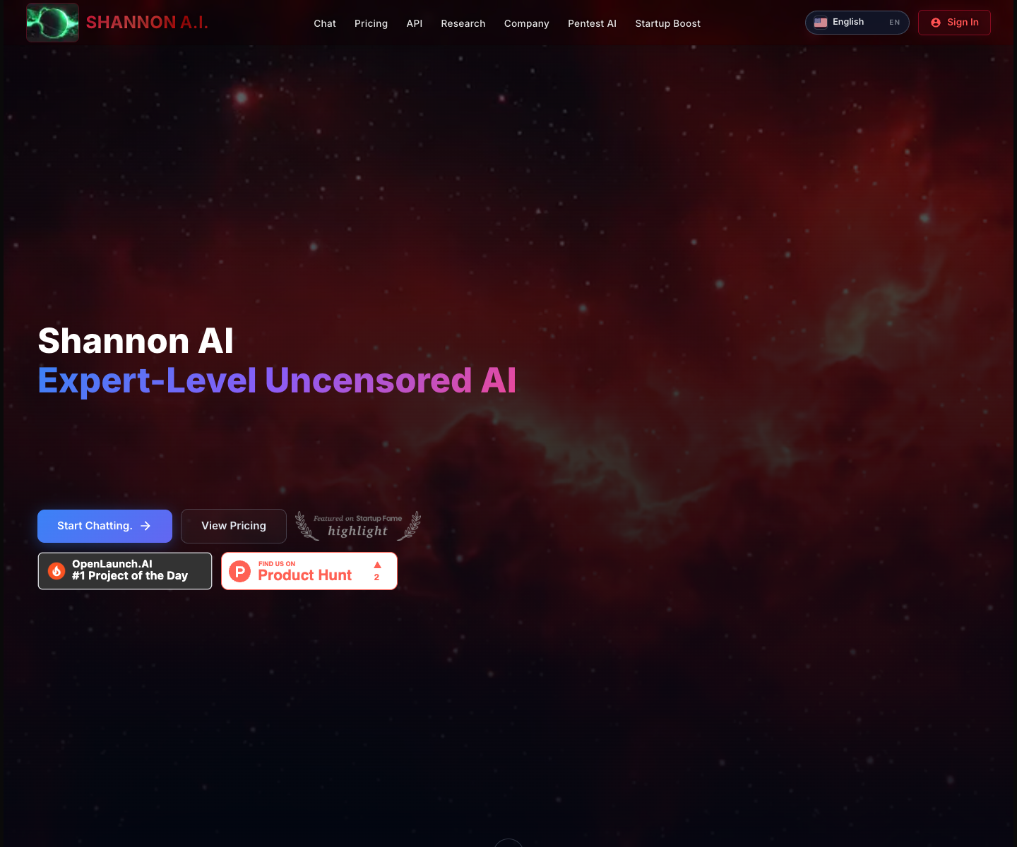 SHANNON LAB LLC landing page screenshot