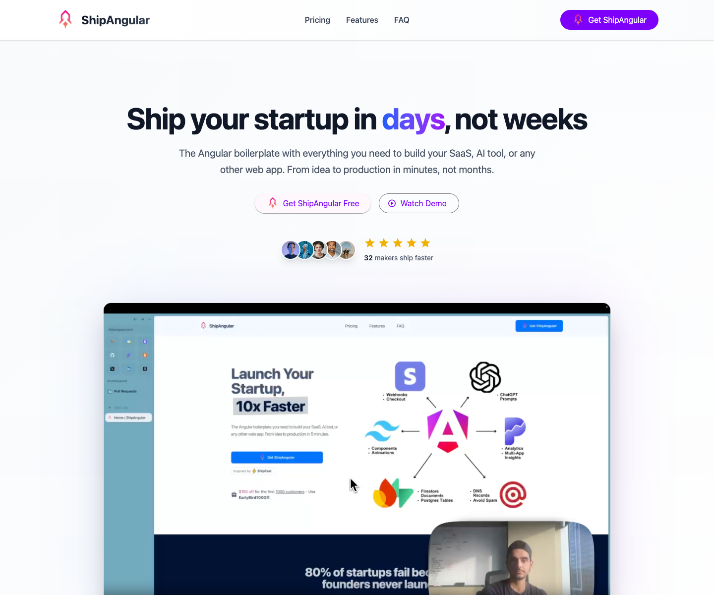 ShipAngular landing page screenshot